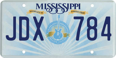 MS license plate JDX784
