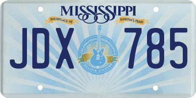 MS license plate JDX785
