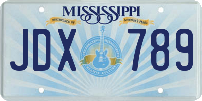 MS license plate JDX789
