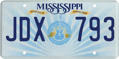 MS license plate JDX793