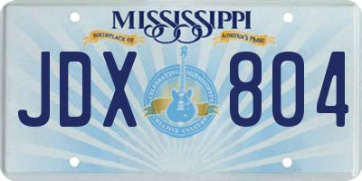 MS license plate JDX804
