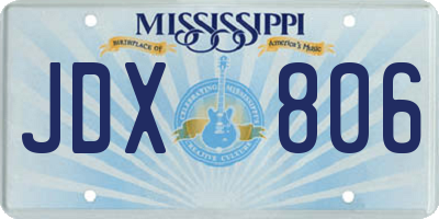 MS license plate JDX806