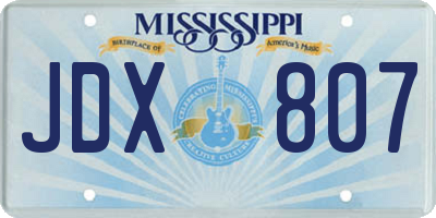 MS license plate JDX807