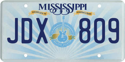 MS license plate JDX809