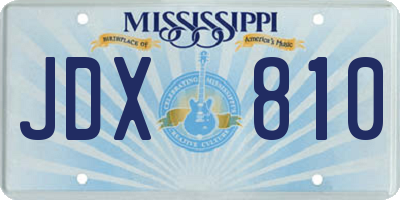 MS license plate JDX810