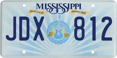 MS license plate JDX812