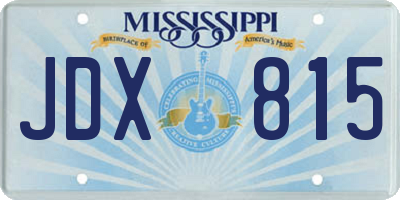 MS license plate JDX815