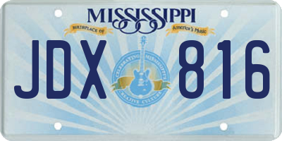 MS license plate JDX816
