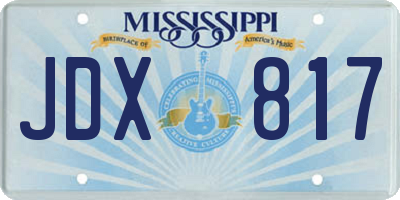 MS license plate JDX817