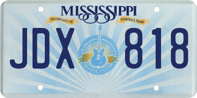 MS license plate JDX818