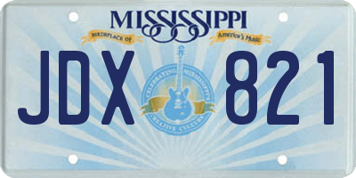 MS license plate JDX821