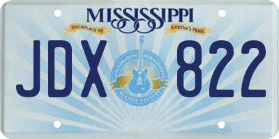MS license plate JDX822