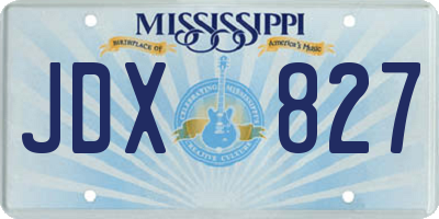 MS license plate JDX827