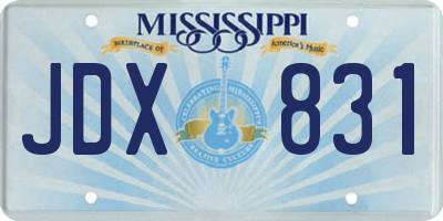 MS license plate JDX831