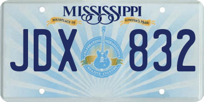 MS license plate JDX832