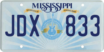 MS license plate JDX833