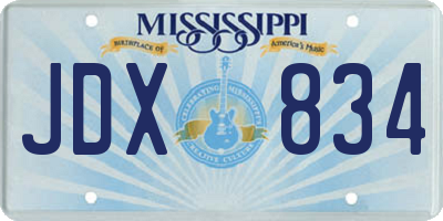 MS license plate JDX834