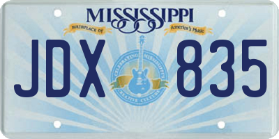 MS license plate JDX835