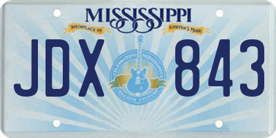 MS license plate JDX843