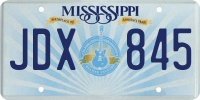 MS license plate JDX845