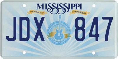 MS license plate JDX847
