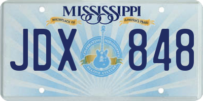 MS license plate JDX848