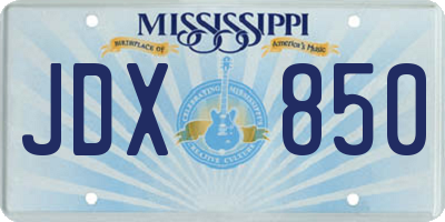 MS license plate JDX850