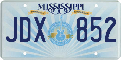 MS license plate JDX852