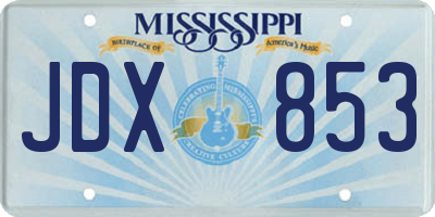 MS license plate JDX853