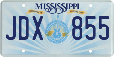 MS license plate JDX855