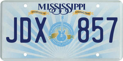 MS license plate JDX857