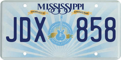 MS license plate JDX858