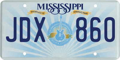 MS license plate JDX860