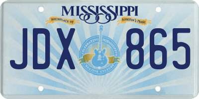 MS license plate JDX865