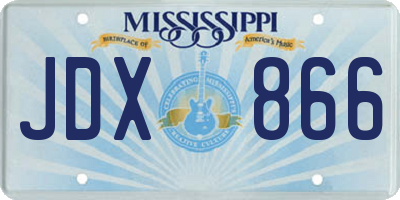 MS license plate JDX866