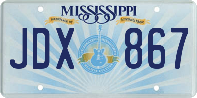 MS license plate JDX867