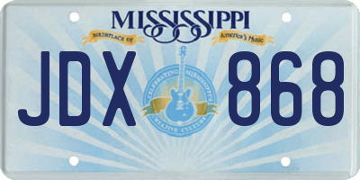 MS license plate JDX868