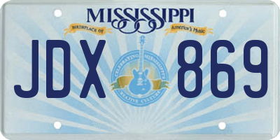 MS license plate JDX869
