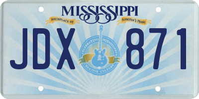 MS license plate JDX871