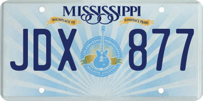 MS license plate JDX877