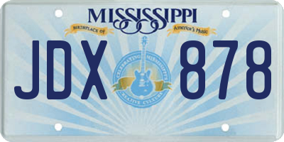 MS license plate JDX878