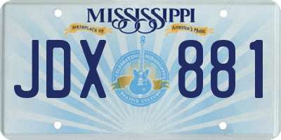 MS license plate JDX881
