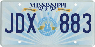 MS license plate JDX883