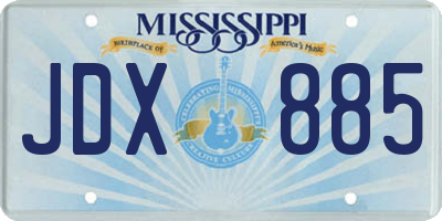 MS license plate JDX885