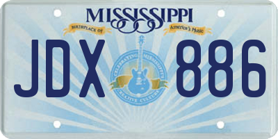 MS license plate JDX886