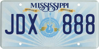 MS license plate JDX888