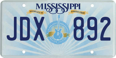 MS license plate JDX892