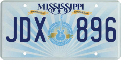 MS license plate JDX896