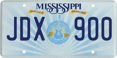 MS license plate JDX900