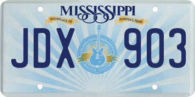 MS license plate JDX903
